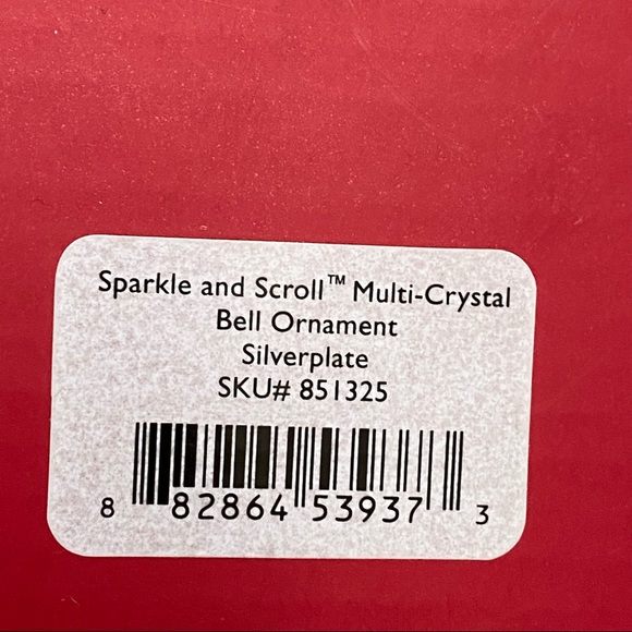 LENOX Sparkle and Scroll Multi-Crystal Silver-plate Bell Ornament - Picture 9 of 11